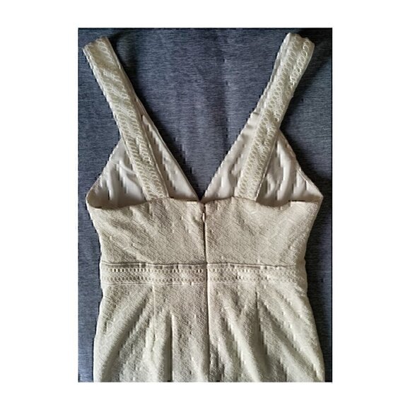 GUESS Ivory Lace Midi Dress Sheer Ruffle Coctail Party Wedding Guest Formal - Picture 4 of 7